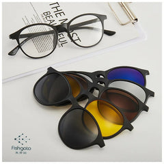 6 In 1 Men Women Polarized Optical Magnetic Sunglasses