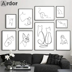 Abstract Pet Dog Cat Poster Canvas