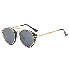 Clip-on Retro Round Sunglasses