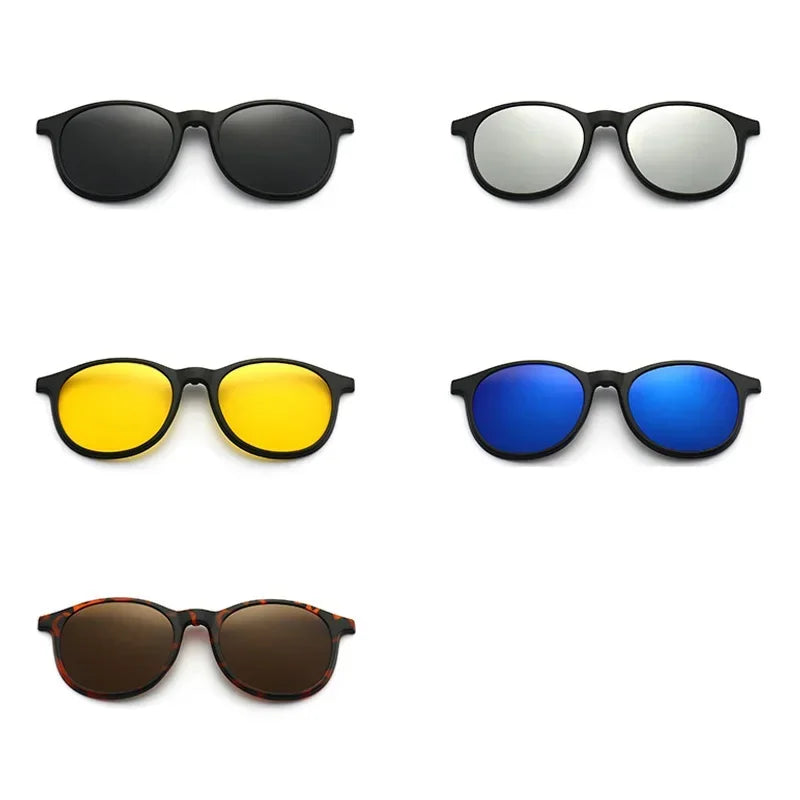 6 In 1 Men Women Polarized Optical Magnetic Sunglasses