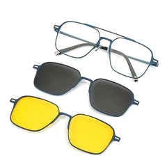 Metal 3 In 1 New Style Magnet Clip On Glasses