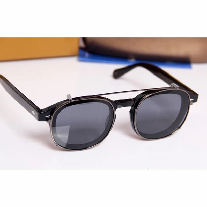 Clip-On Vintage Acetate Sunglasses