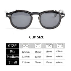 clip sizes of acetate frame