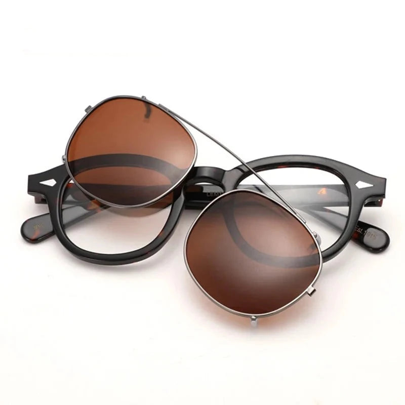 clip-on acetate sunglasses for men and women