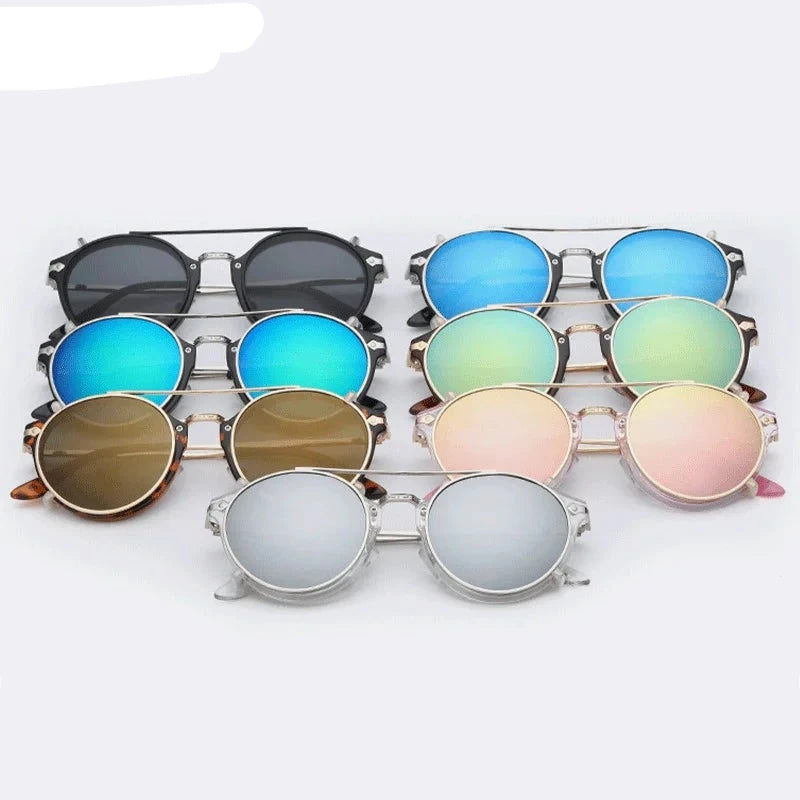 different colors of retro round sunglasses